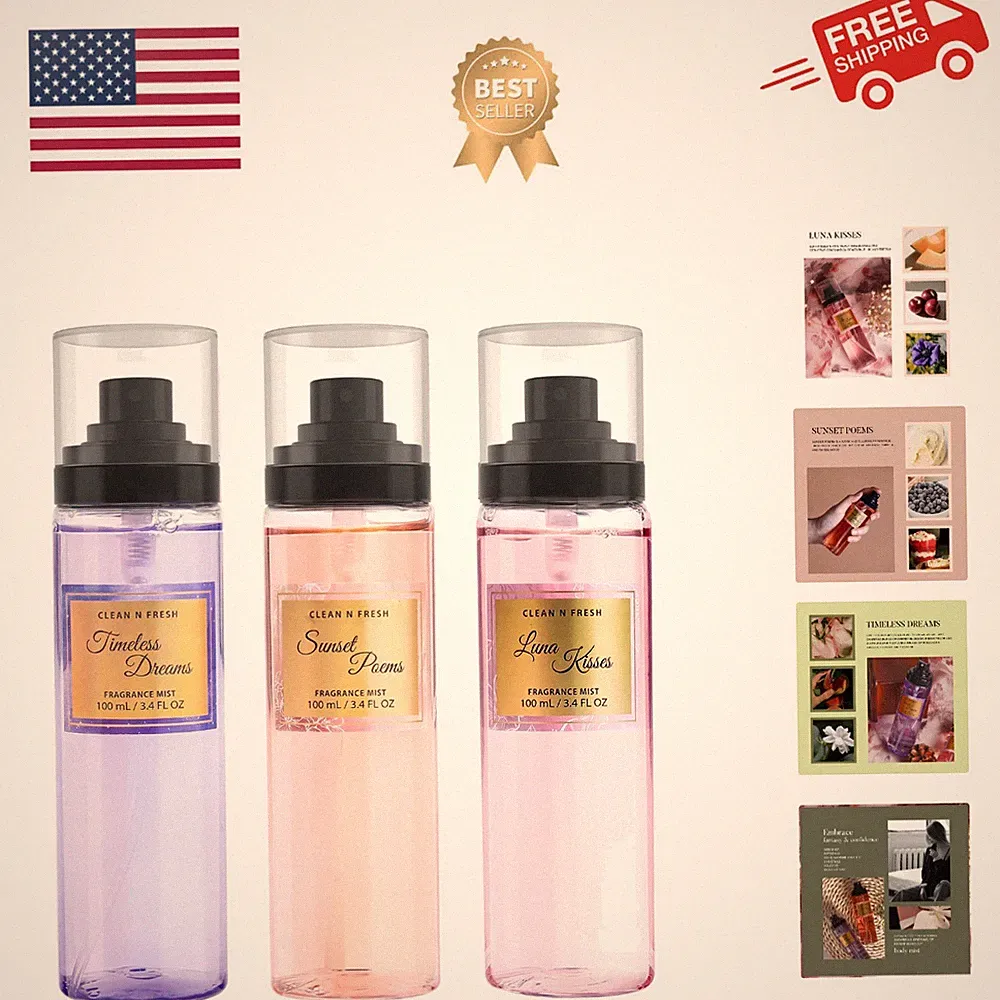 Body Spray, Mist for Women, Fragrance Sets, Pack of 3, Each 3.4 Fl Oz, Total...