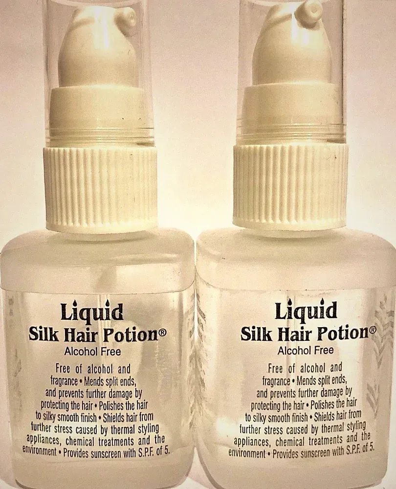 LIQUID SILK HAIR POTION POLISHING SERUM 1.7OZ ALCOHOL AND FRAGRANCE FREE (2PC)